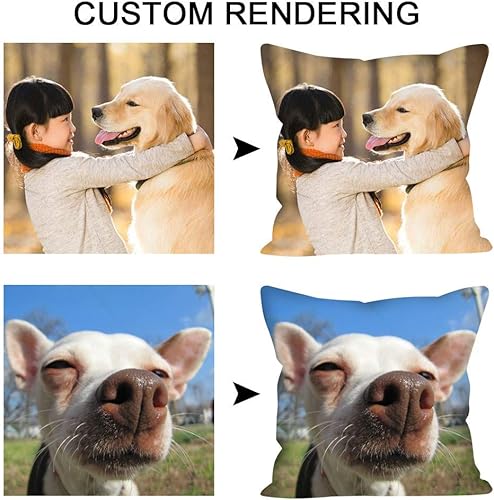 Miniatura 2 de Almohada personalizada, almohadas de fotos personalizadas con inserto 16 x 16 pulgadas con impresión dúplex imagentexto Regalo único para