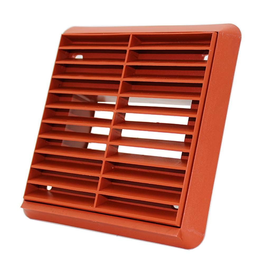 Kair Women's Terracotta Louvred Wall Vent Grille 155Mm External Dimension With 110Mm X 54Mm Rectangular Rear Spigot
