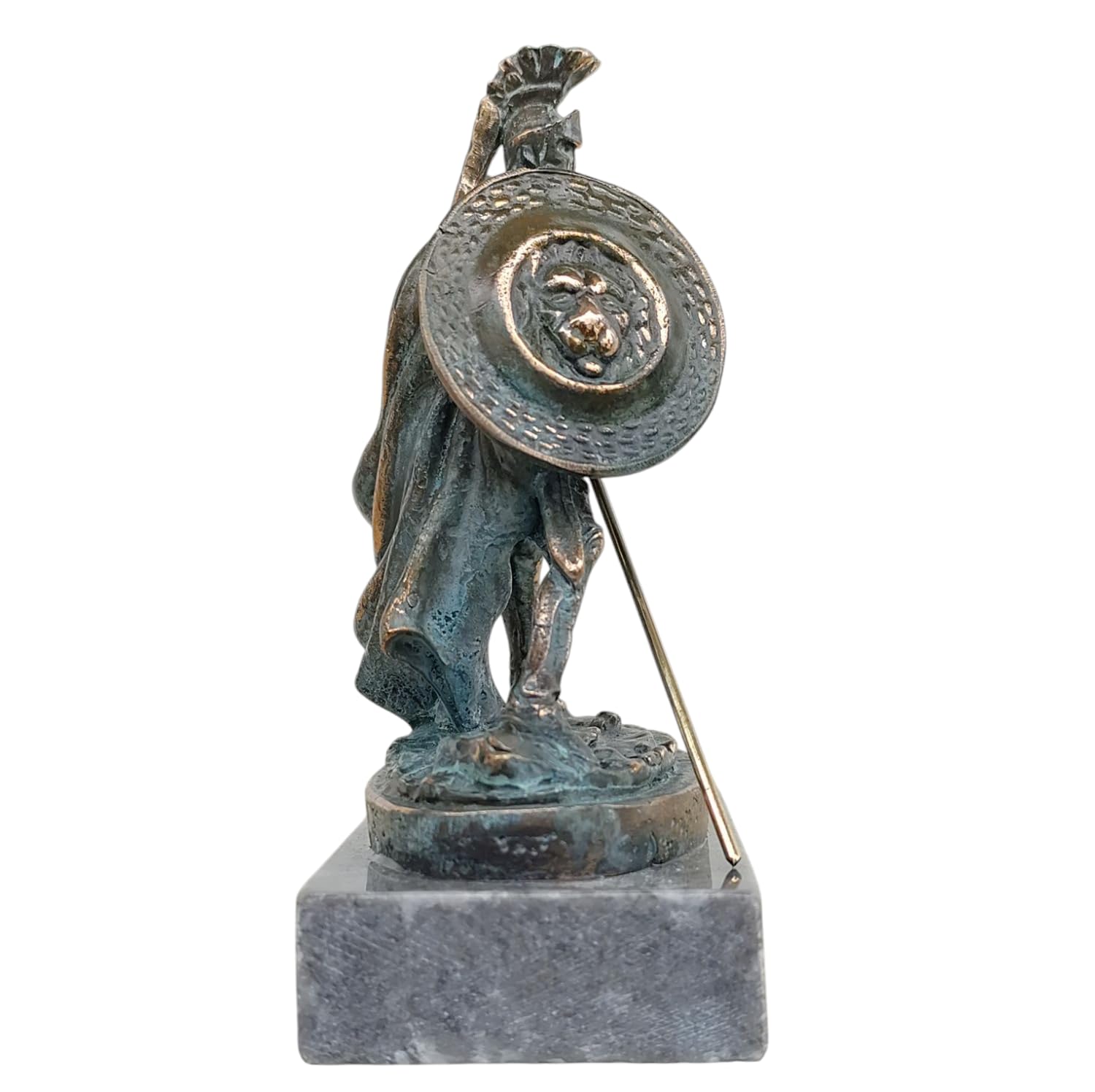 Statua in bronzo del guerriero greco della guerra di d'Achille con base in marmo, 14 cm