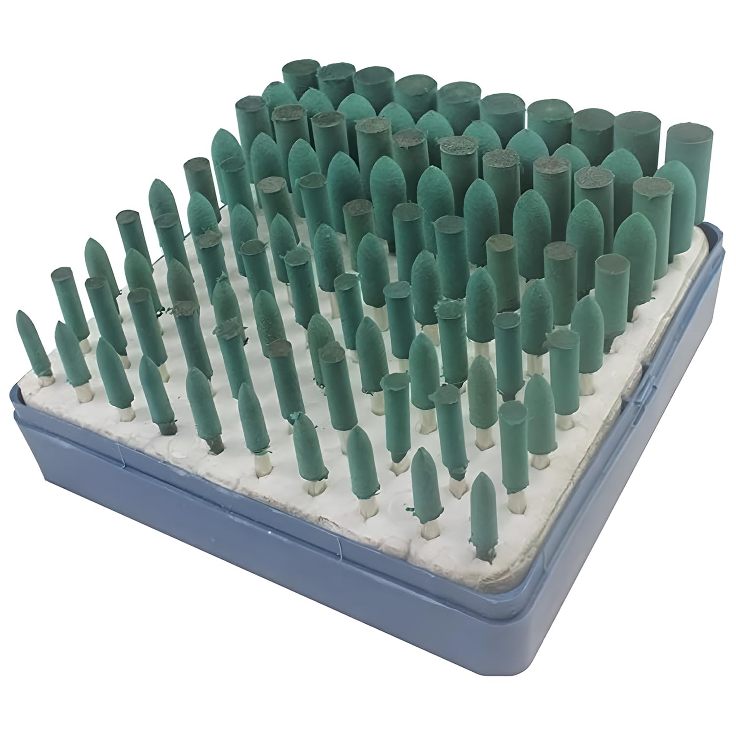 100 Pcs Rubber Polishing Bits for Rotary Tools, 1/8" Shank Polishing Kit & Sanding Bits, Bullet & Cylinder Buffing Wheels for Drill, Metal, Jewelry, Glass Rotary Accessories Bit (Rubber)