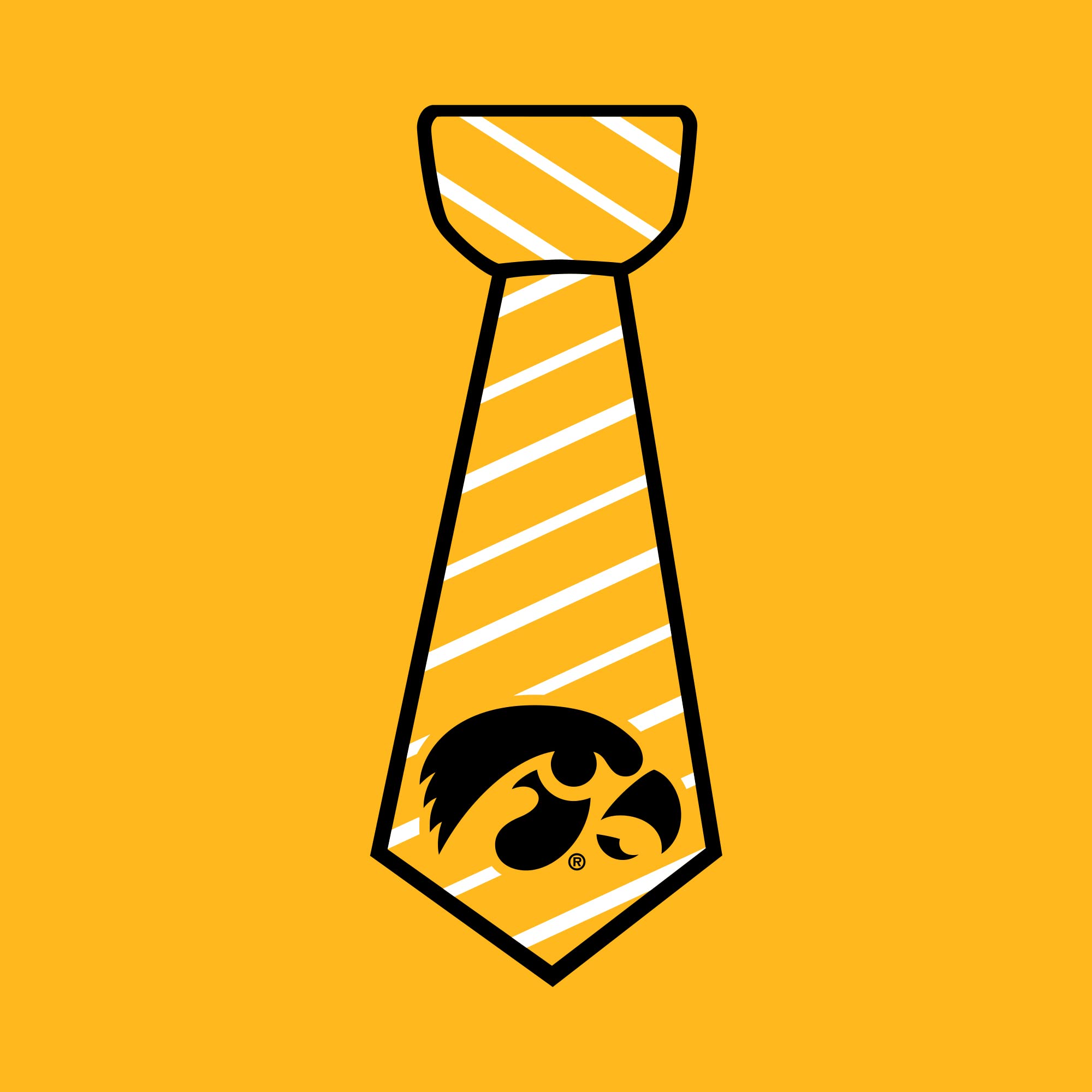 UGP Campus Apparel - YC24 - Iowa Hawkeyes Necktie Infant Creeper Bodysuit - 12 Month - Gold