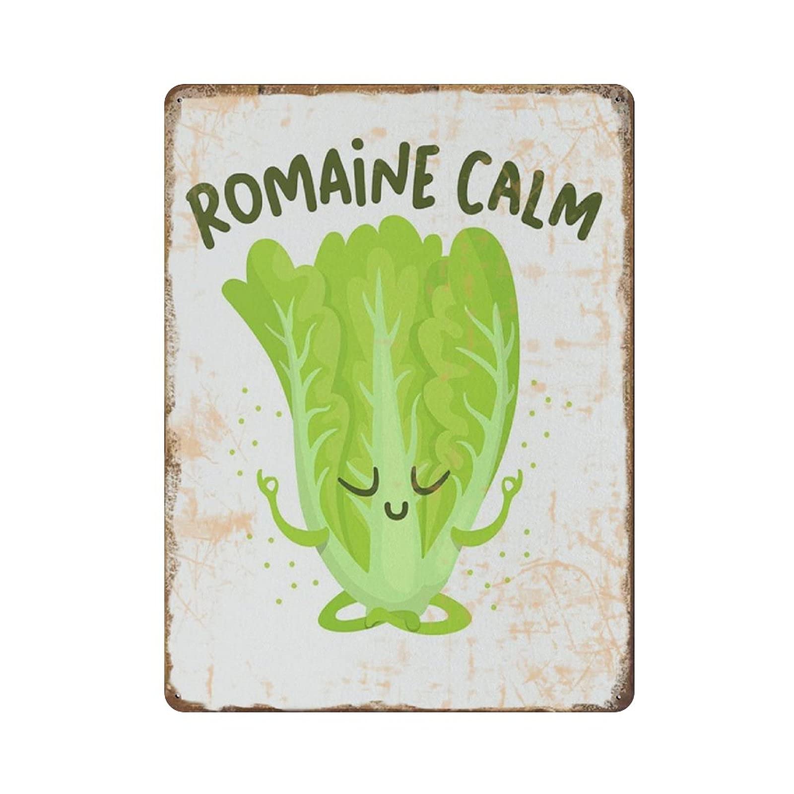 rayprint Romaine Calm Retro Tin Sign Party Farm Wall Decoration Iron Painting Metal Plate Gifts Idea 16x12in (40x30cm)