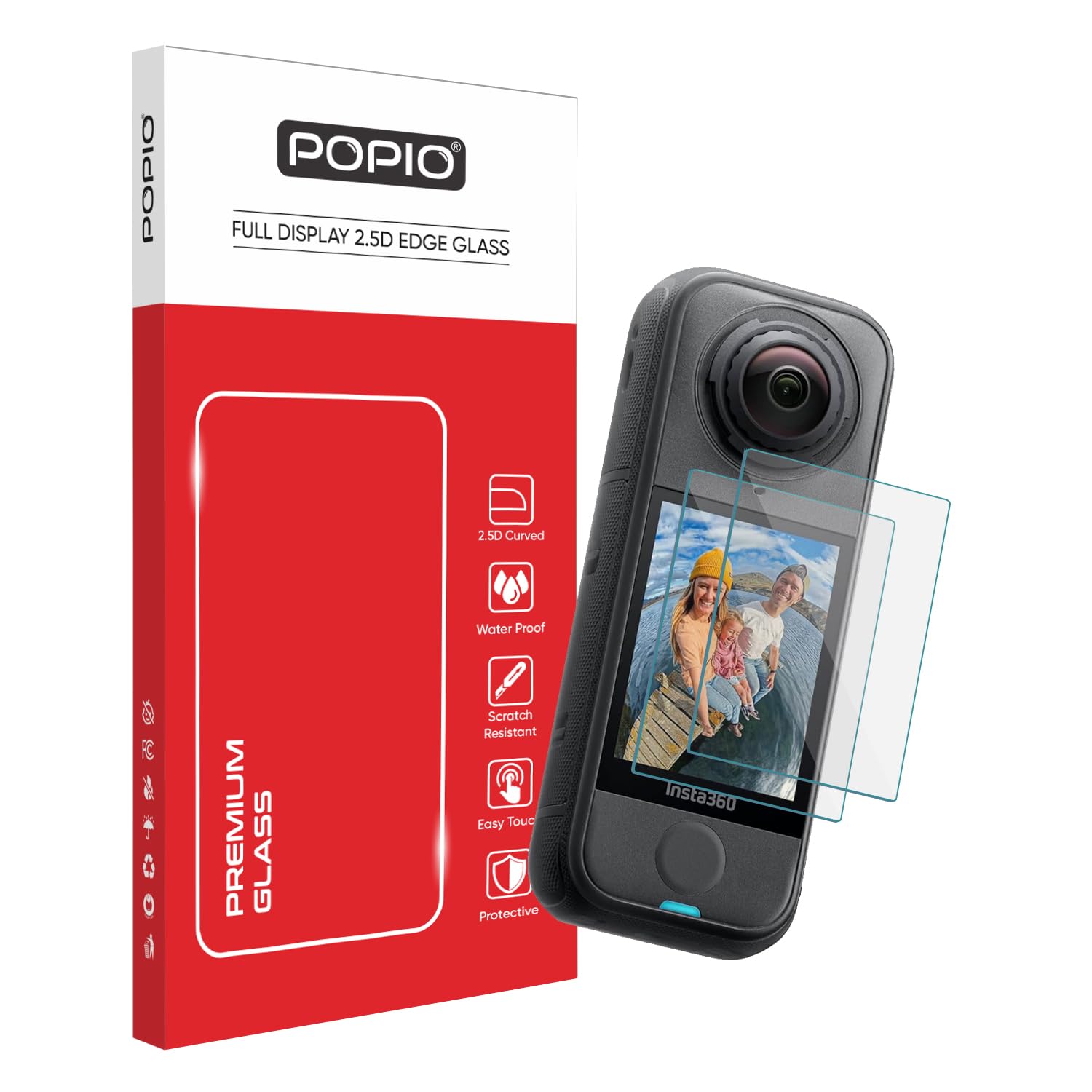 POPIO Military-Grade Gorilla Tempered Glass for Insta360 X4 Air, Pack of 2-image-9