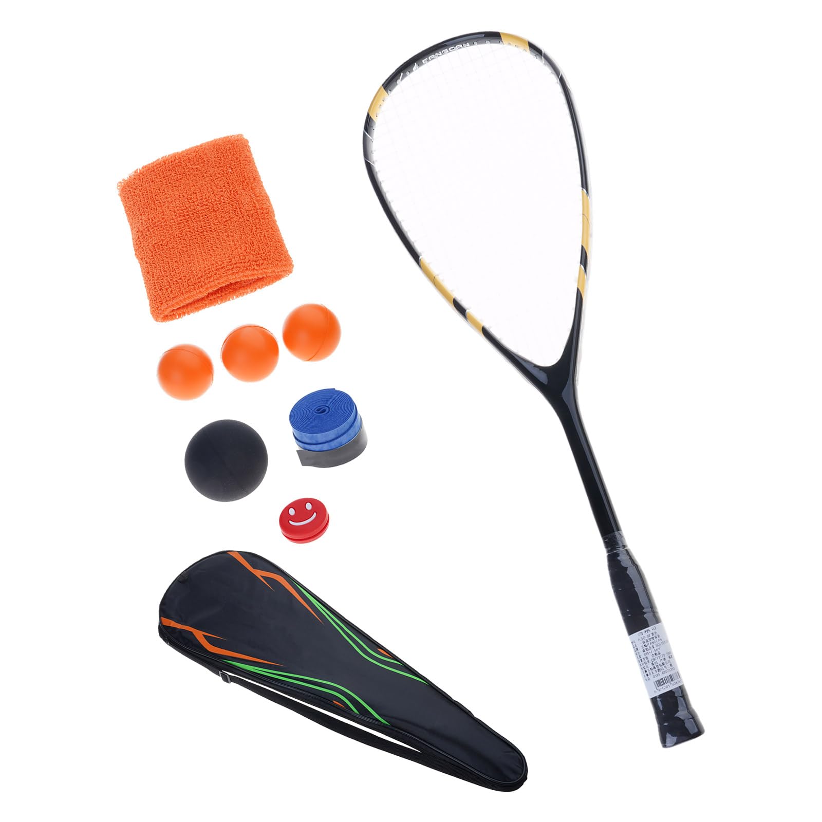 Raquette de squash avec cadre en alliage d'aluminium, raquette de squash professionnelle, raquette d'entraînement ergonomique, durable et légère