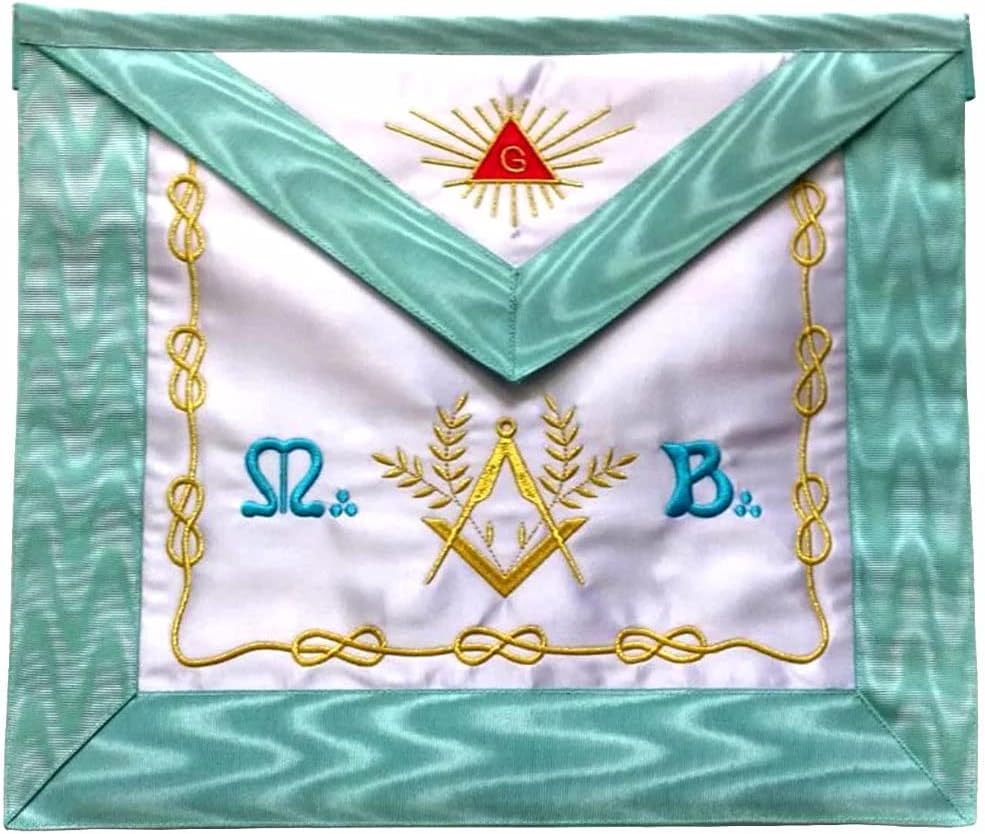 Bricks Masons Master Mason Blue Lodge French Apron - Silk & Moire