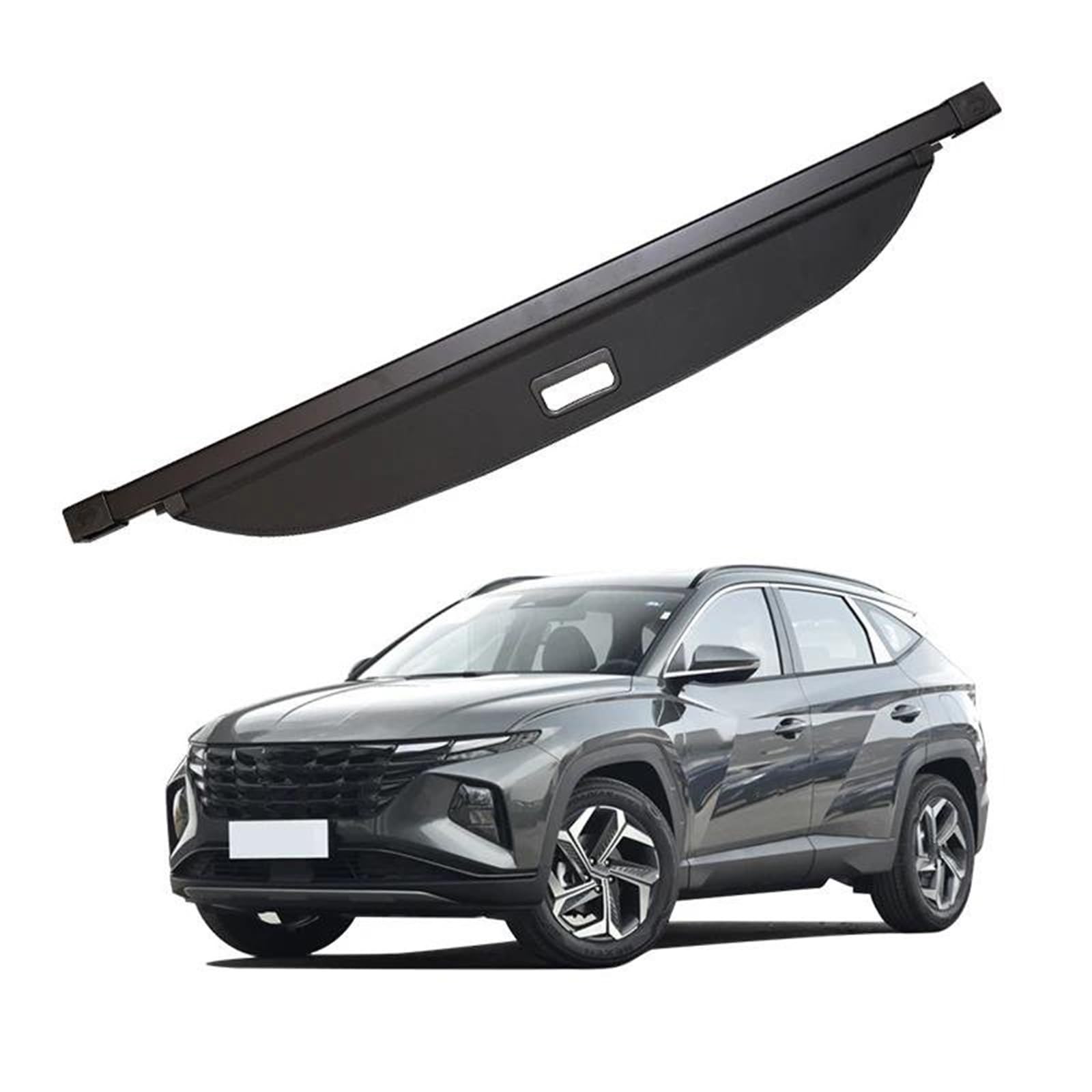 Genérico Cubierta de Carga para Hyundai para Tucson NX4 2021 2022 2023 2024 Cubierta De Carga Maletero Retráctil Accesorios Privacidad para Automóvil Tapa Protectora(Carbón)
