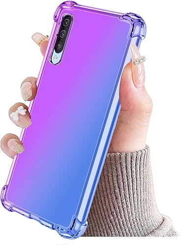 Miniatura 6 de KOARWVC Funda para Galaxy A50A50SGalaxy A30S, SM-A505U, funda transparente con diseño de TPU absorción de golpes, diseño de flores delgadas, patrón