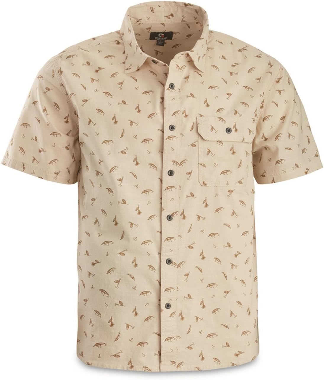 Guide Gear Men's Crankbait Print Short Sleeve Button Up Shirt; for Casual Fishing