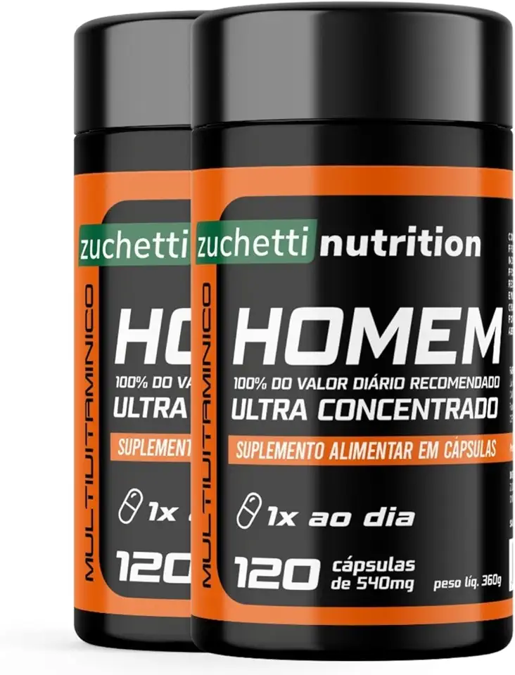2 Potes Multivitaminico Homem 240 Capsulas Polivitaminico para Homem Vitamina Az