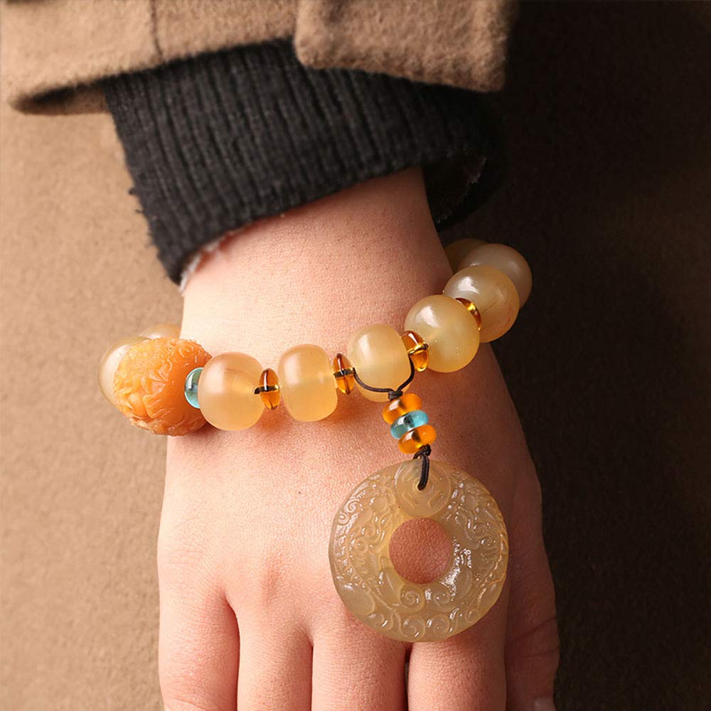 Amazon.com: Lllunimon Natural Tibetan Ram's Horn Bracelet with
