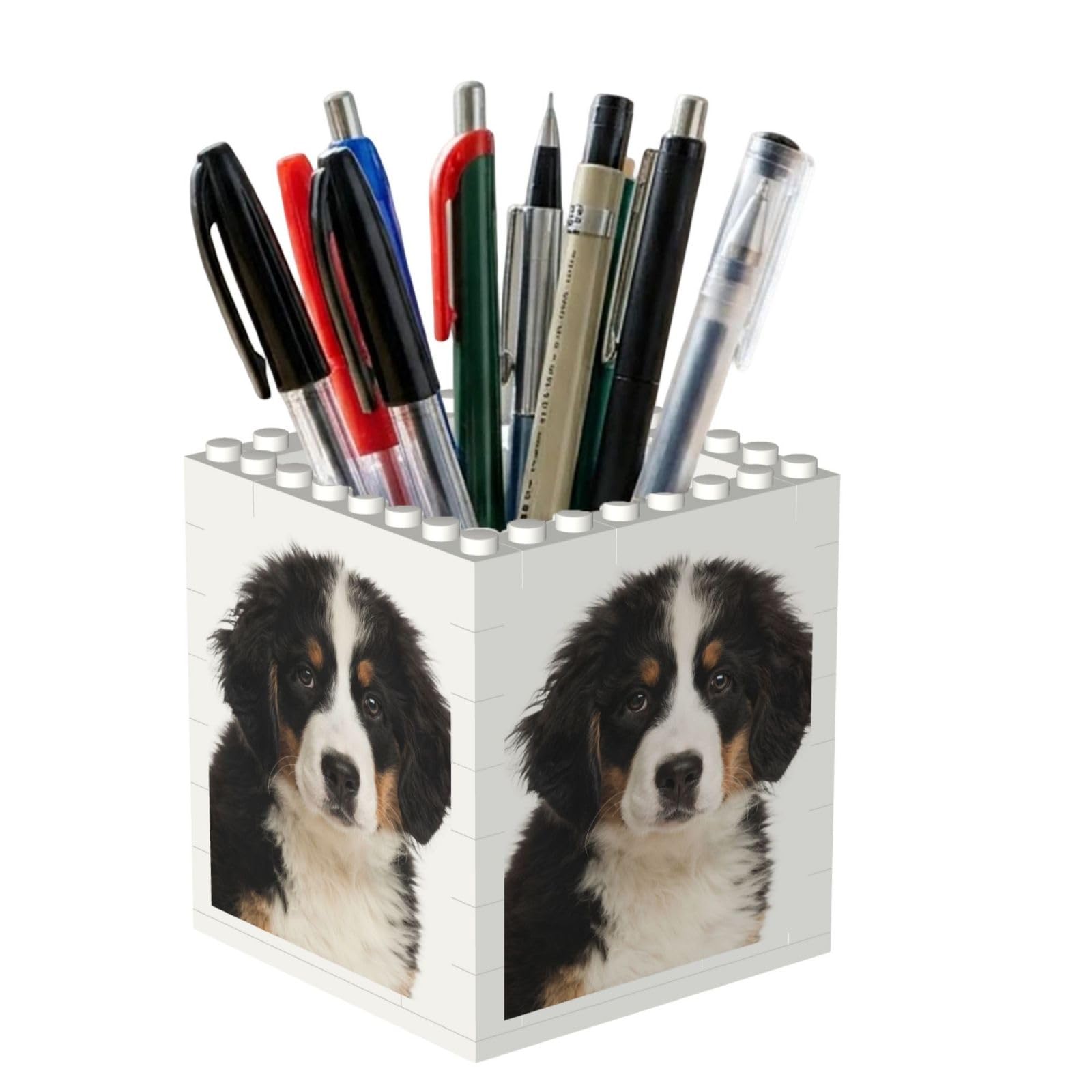 Poadnly Bernese Mountain Dog, Pen Pot Pencil Holder for Office Home School, Compact Desk Organiser for Office Stationery