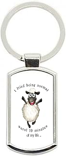 Sheep - I Tried Being Normal It Was Rectangle Keyring, Sheep Keyring, Novelty Keyring, Gift For Sheep Lover, Humorous Keyring