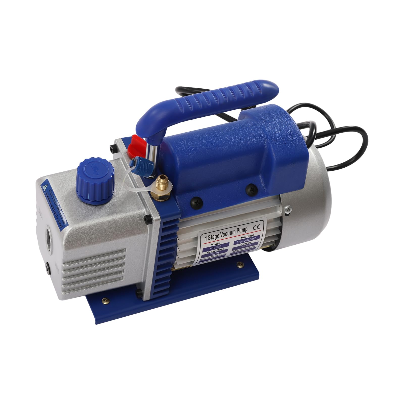Bomba de vacío de 1/4 HP para aire acondicionado, 180 W, bomba de vacío, bomba de vacío de 5 kpa, capacidad del depósito de aceite, 200 ml, desplazamiento de aire libre (FAD) 1L/S 26 x 11 x 24 cm