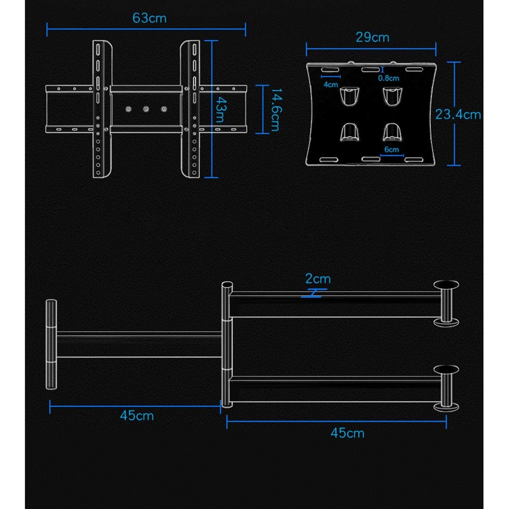 Staffa da Parete Fissa per Montaggio a Parete TV, Supporto da Parete per TV Ultra Sottile per TV LED LCD al Plasma Full HD da 36-85 Pollici Max VESA 600x400, capacità 80 kg