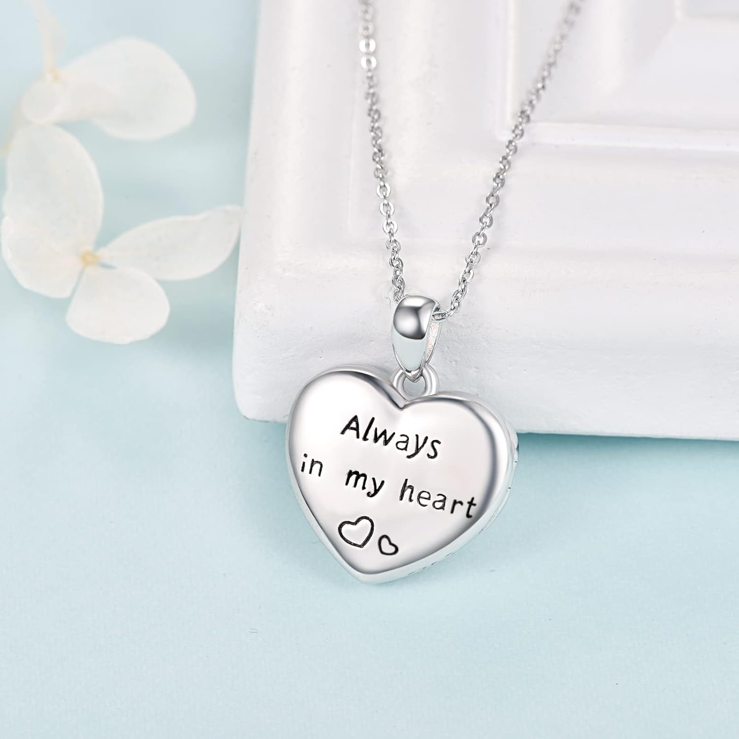 Miniatura 4 de Paw Print HeartTree of LifeDream CatherButterflySunflower Locket Necklace Sterling Silver Picture Photo Necklace for Women Girls