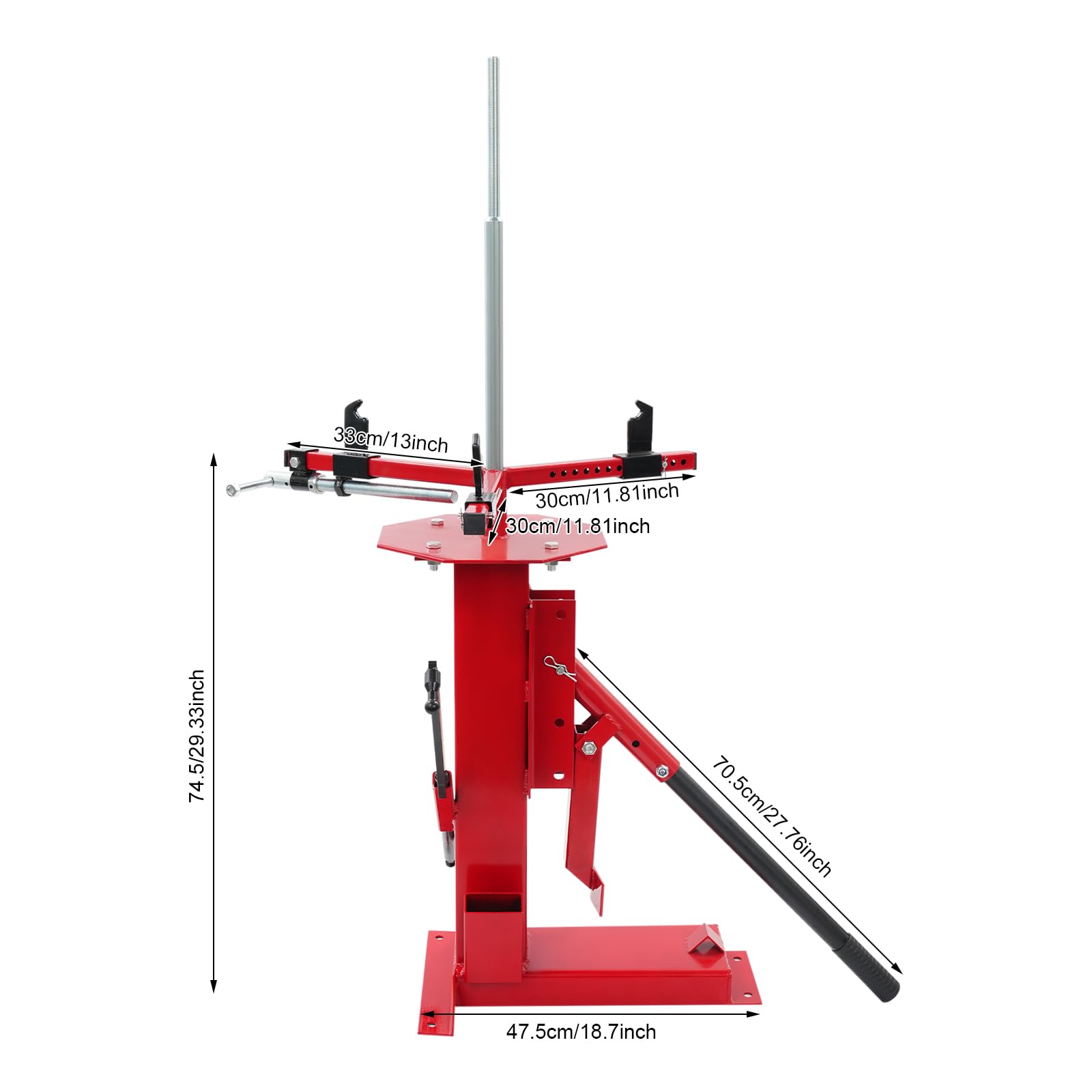 Démonte-pneu manuel en acier au carbone portable pour pneus de 10 à 43 cm, compatible avec voiture, camion, remorque, pour maison, garage et atelier