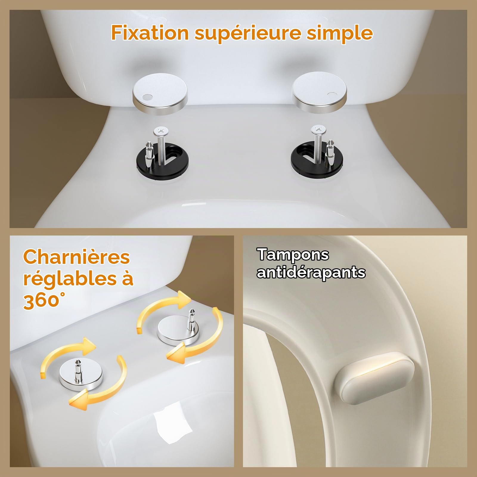 SAMODRA-Abattant WC Familial Forme O Lunette de Toilette pour Adultes et Enfants Cuvette Toilette avec Frein de Chute matériel d'urée-Formaldéhyde (Familial Forme O)