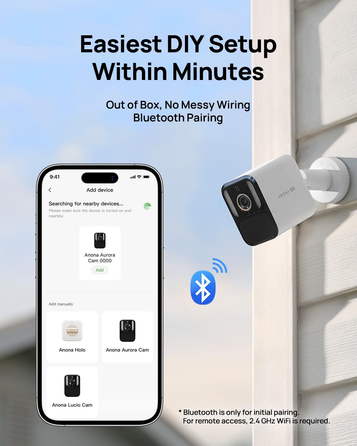 Anona app screenshot showing device pairing process