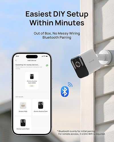 Miniatura 9 de Anona Aurora - Cámaras de seguridad solar 4K inalámbricas para exteriores, alimentación permanente con panel solar, visión nocturna a color de 8 MP,