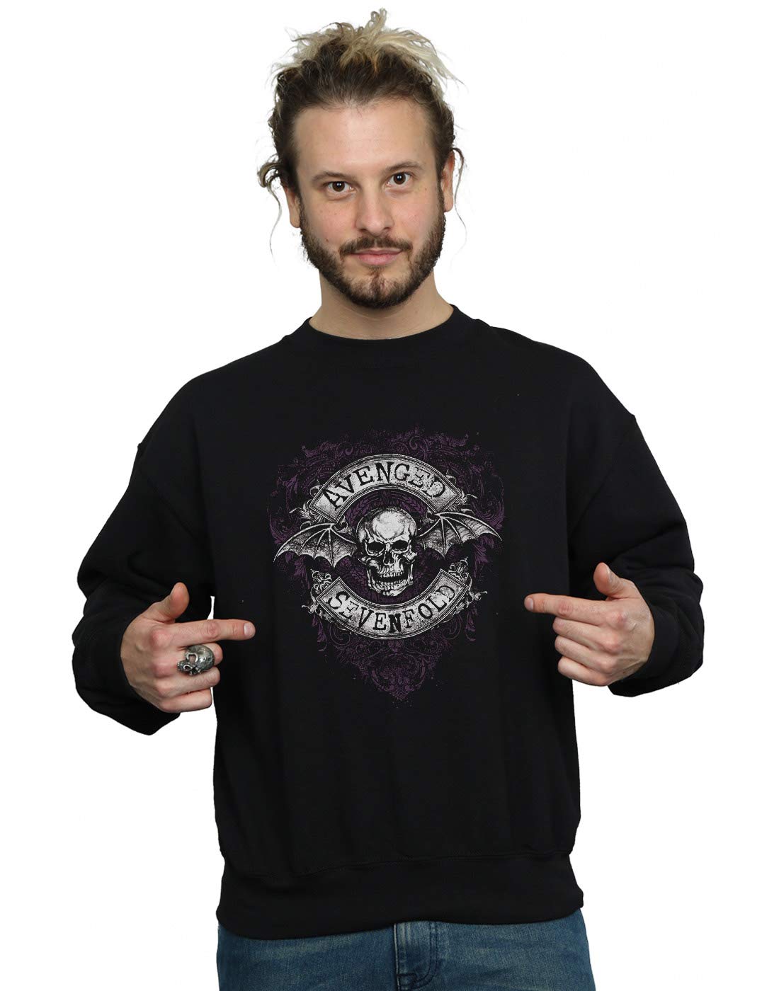 Absolute Cult Men's Black Avenged Sevenfold Flourish Sweatshirt Medium