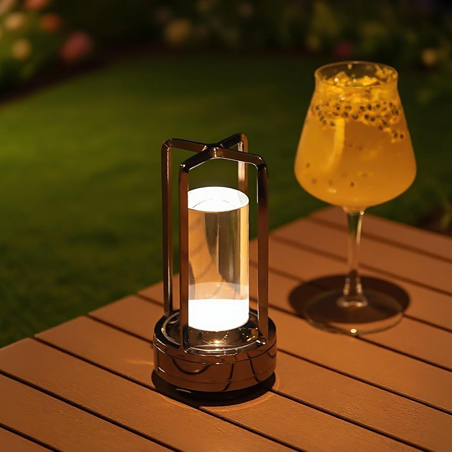 Portable Touch Control Table Lamp with 5000mAh Battery, 3-Color Stepless Dimming Cordless LED Light for Bedroom/Camping/Restaurant/Bar Indoor & Outdoor (1-Pack Pearl Black)
