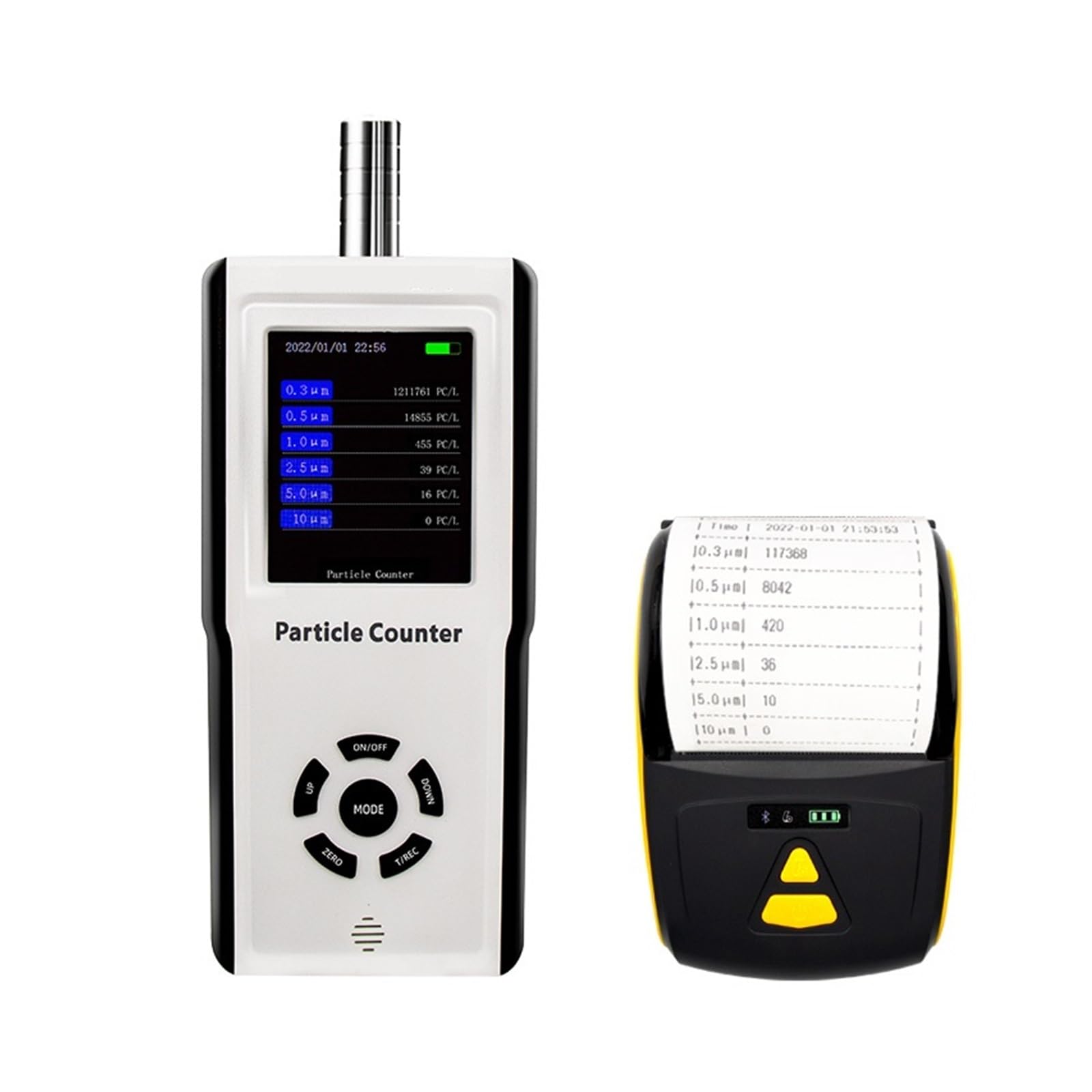 Luftqualität Messgerät, PM2.5Exportdaten Sechs Kanäle Staubpartikel mit Druck Luftqualitätsmonitor Tragbarer Detektor Staubpartikelzähler, für Home Office Schule Hotel