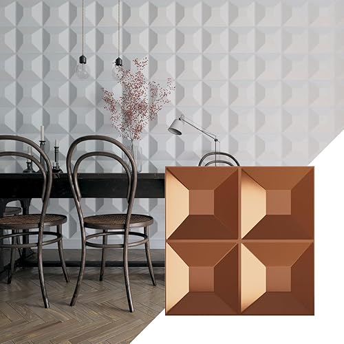 Ekena Millwork 19 58 pulgadas de ancho x 19 58 pulgadas de alto Foster EnduraWall Panel decorativo de pared 3D, cobre (cubre 2.67 pies cuadrados).