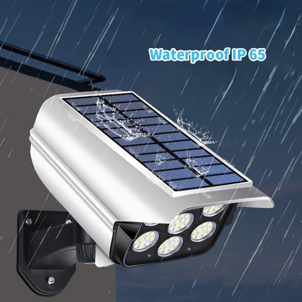 Muej Solar Lights Dummy Camera - 77LED Solar Security Light|77 LEDs Spotlight with Remote Controller Outdoor IP66 Waterproof,Wireless Night Safety and Fake Camera Shaped Light - Image 4 thumbnail