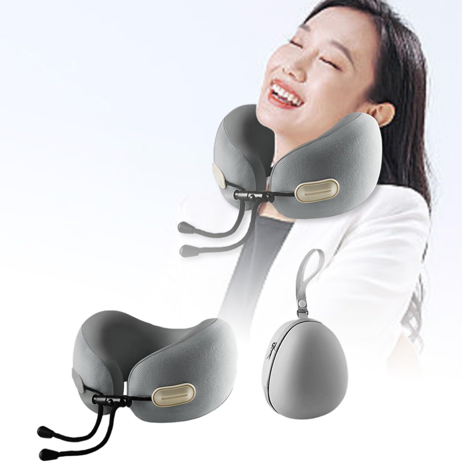 Cuscino cervicale da viaggio, morbido cuscino a forma di U con supporto ergonomico per aereo, lettura, yoga, campeggio e pisolino, design portatile