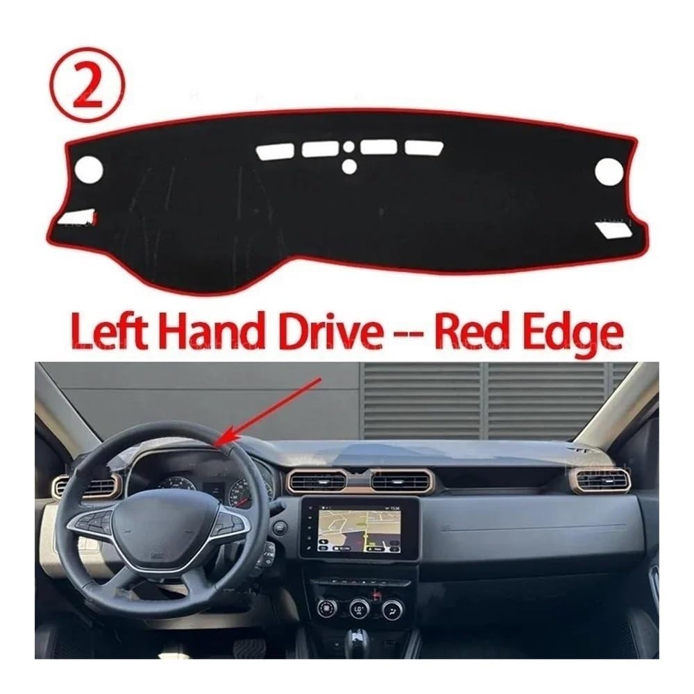 Tappetino Copertura cruscotto Copri Cruscotto Per Auto Antiscivolo Per Dacia Per Duster 2023(Left Hand Red Edge)