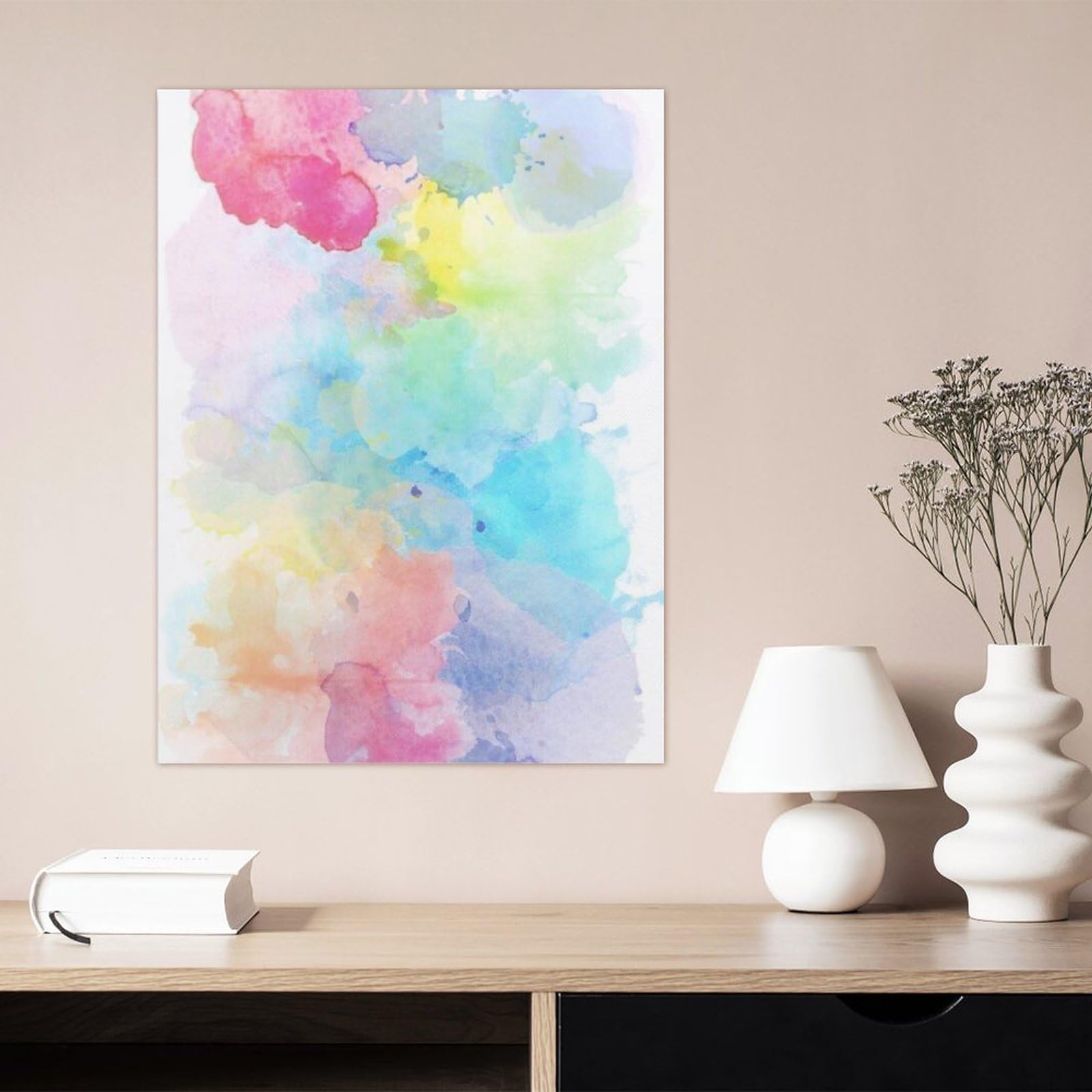 Amazon.co.jp: 絵画 色を混ぜる 水彩画インテリア 絵画 水彩