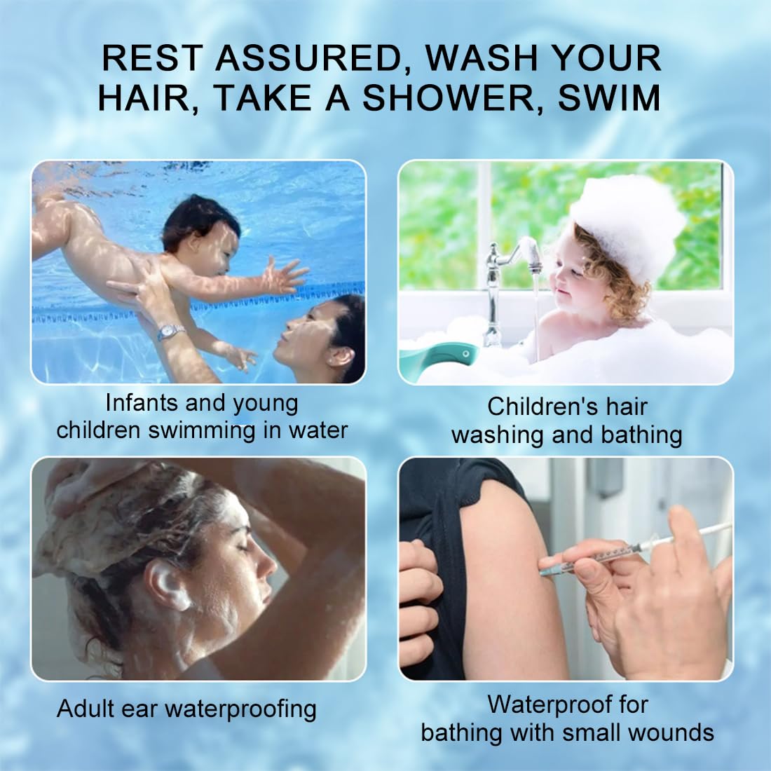 80 Piezas Orejeras Impermeables Ultrafinas Transparentes Protector de Orejas de Plástico Orejeras Impermeables Talón Protectores Desechables para los Oídos