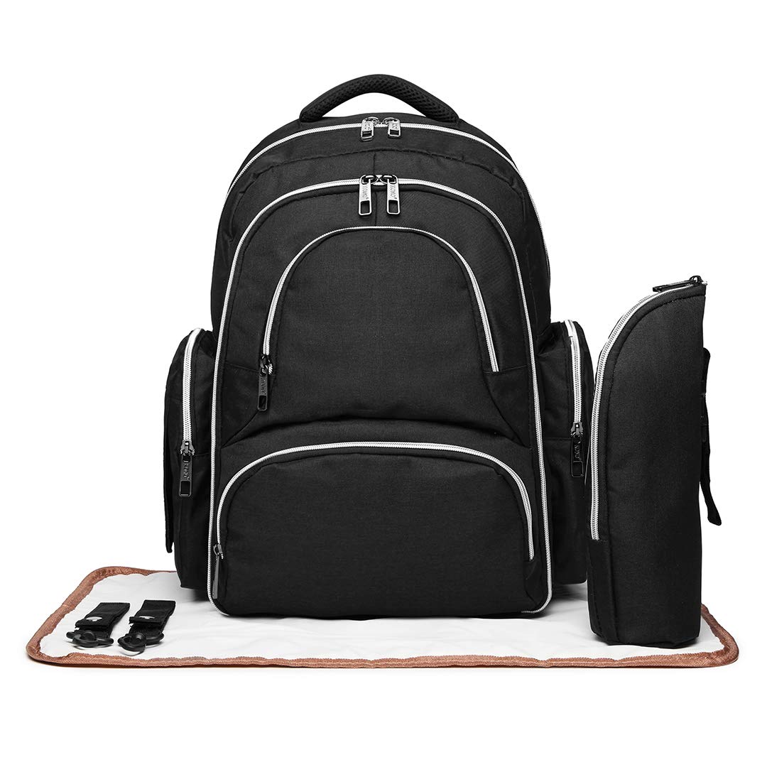 Kono Baby Changing Bag Backpack, Multifunction Diaper Bags with Changing Mat, Bottle Holder and Stroller Strap, Maternity Nappy Bags for Mom and Dad