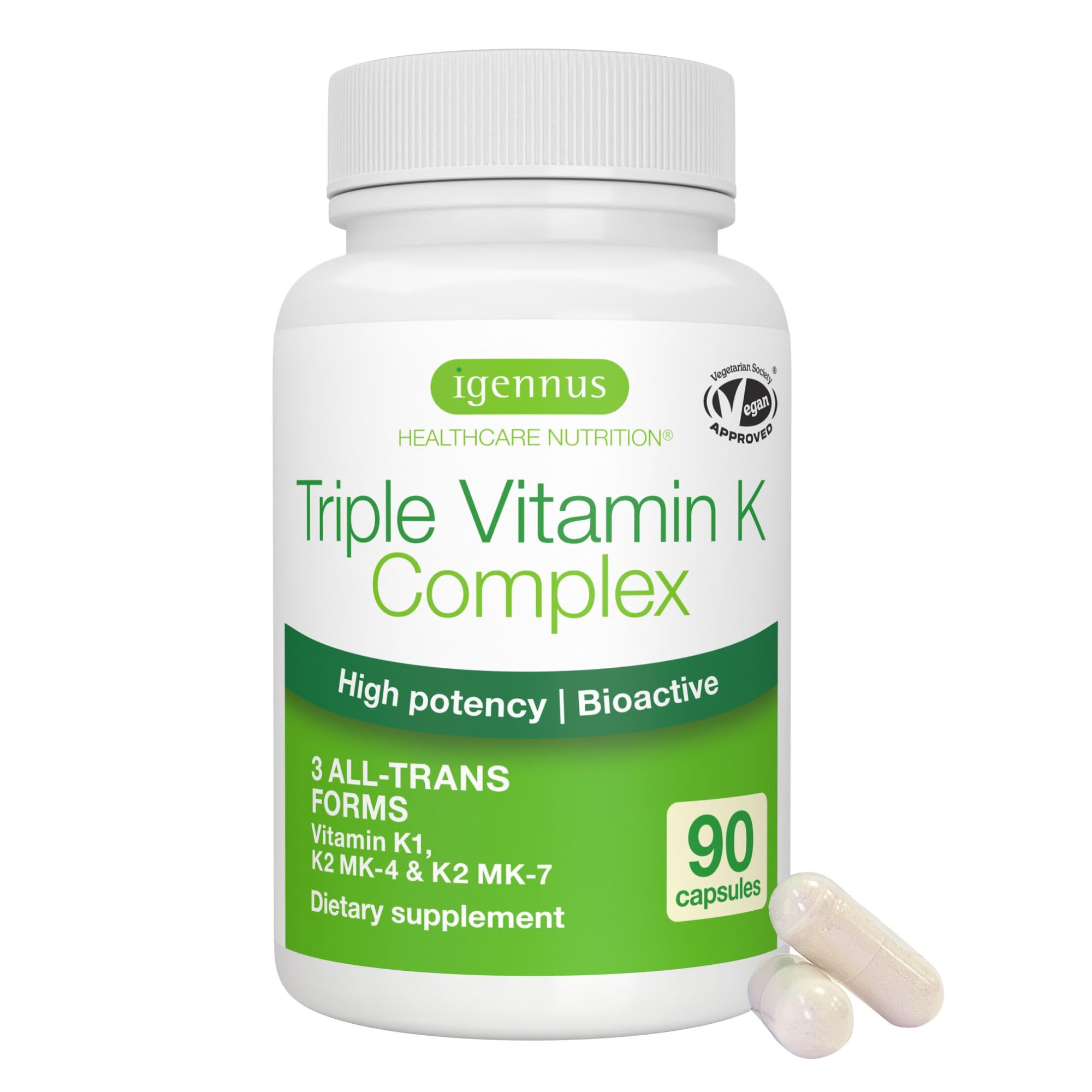 Amazon.com: Igennus Full Spectrum Vitamin K Complex, K1 & K2 (MK-4