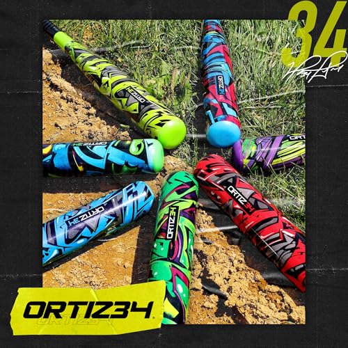 Ortiz34 Bat & Ball Set - Graffiti Plastic Bat & Ball Homerun Set- David Ortiz Backyard Baseball Set for Youth, Kids, Teenagers, Adults (Bat & Ball Set, Volt) - Thumbnail 6