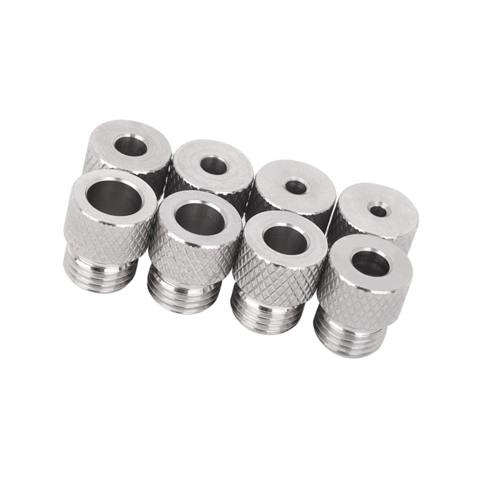 Stainless Steel Drill Bushings Set 8Pcs 3-10mm M14x1.5 Threads Secure Grip for Industrial Drilling Threaded Drill Guide