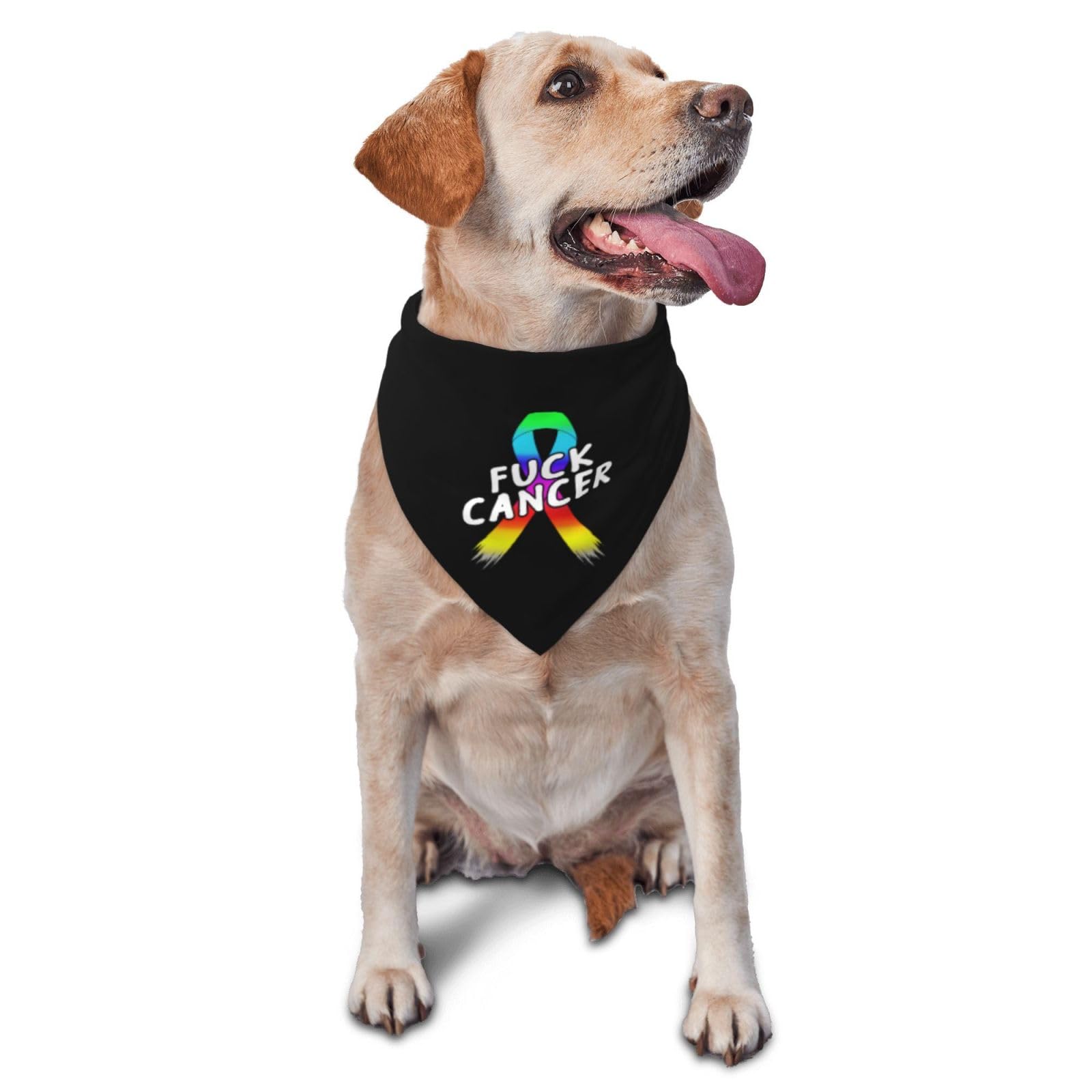 Fuck All Cancer Ribbon Dog Scarf Pet Bandana Cat Pet Bibs