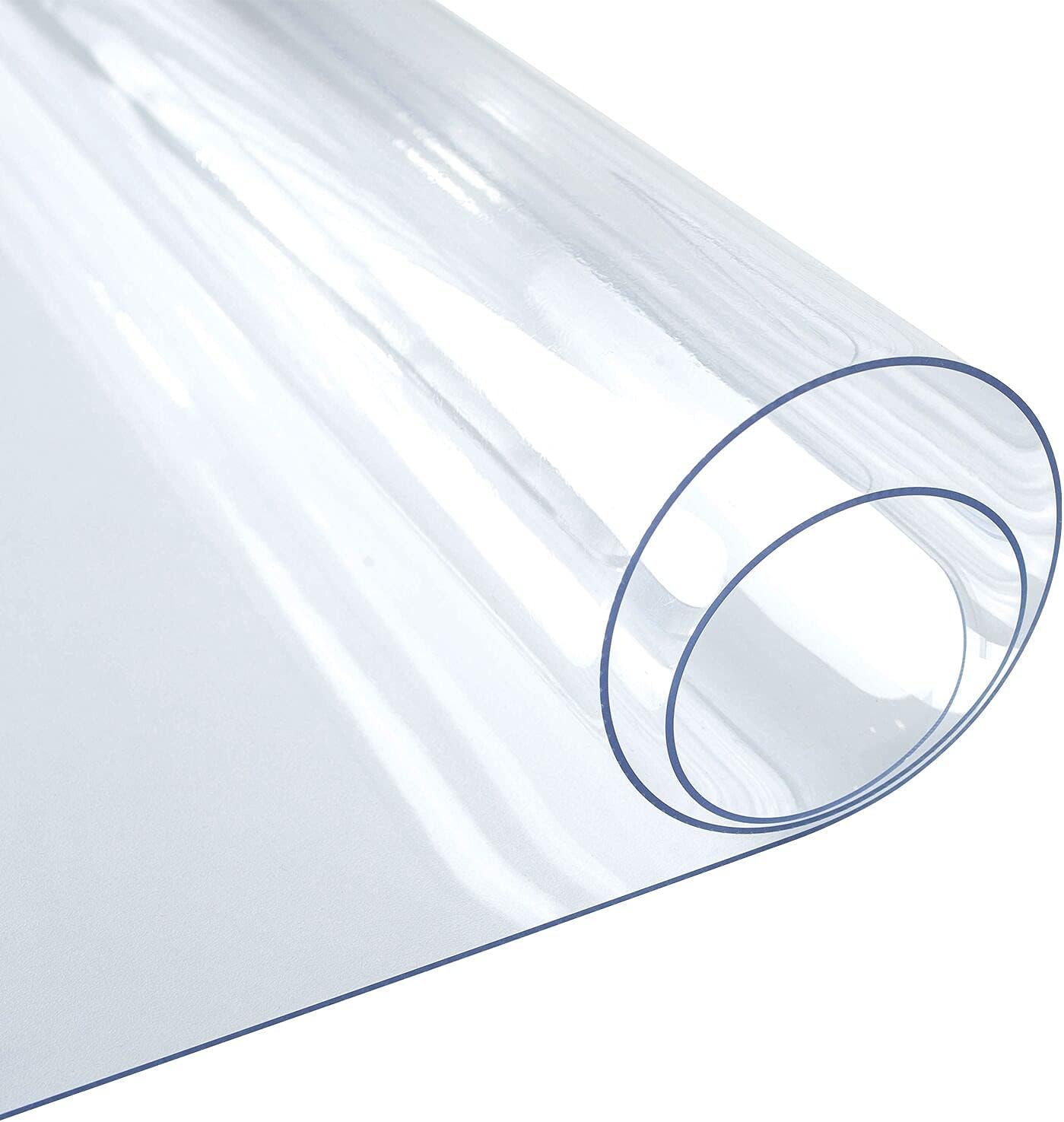 1.5mm Thick 38 x 60 Inches Clear Dining Room Table Protector, Rectangular Non-Slip Plastic Table Protective Pads, Kitchen Wood Grain Vinyl Tablecloth Cover, 5ft Long