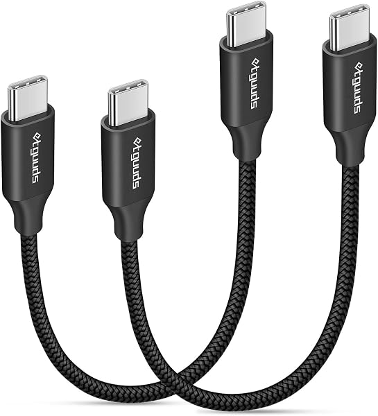 etguuds USB C to USB C Cable, 2-Pack 60W USBC to USBC Cord, Type C to C Charger Cable Fast Charging for iPhone 16 15 Pro
