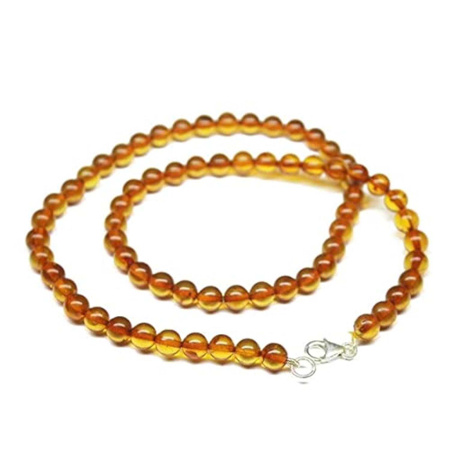 LKBEADS Naturalna bałtycka Polska bursztyn gładka okrągła kula kamień szlachetny rzemiosło luźne koraliki naszyjnik 45 cm 6,5 mm