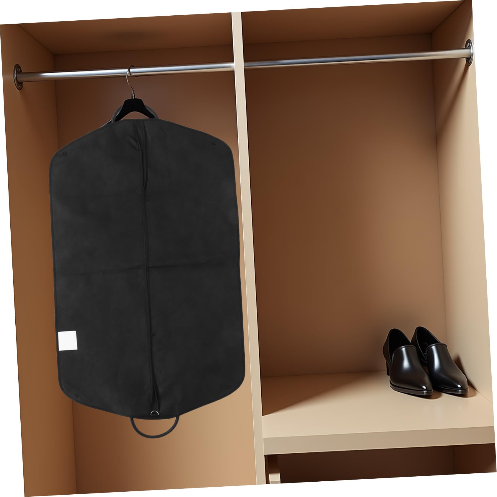 Funda de Traje de Vestir 2 Piezas de Tela No Tejida Negra | Cremallera Resistente y Asa Integrada, para Ropa y Abrigos, Uso en Oficina y Viajes de Trabajo