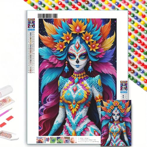 Diamond Painting Kits,5D Nine-Tailed Fox Girl Diamond Art Kits,Sugar Skull Full Drill for Adults/Beginner,Cannabis Diamond Painting Kits Perfect for Home Wall Decor 16x20inch - Image 2