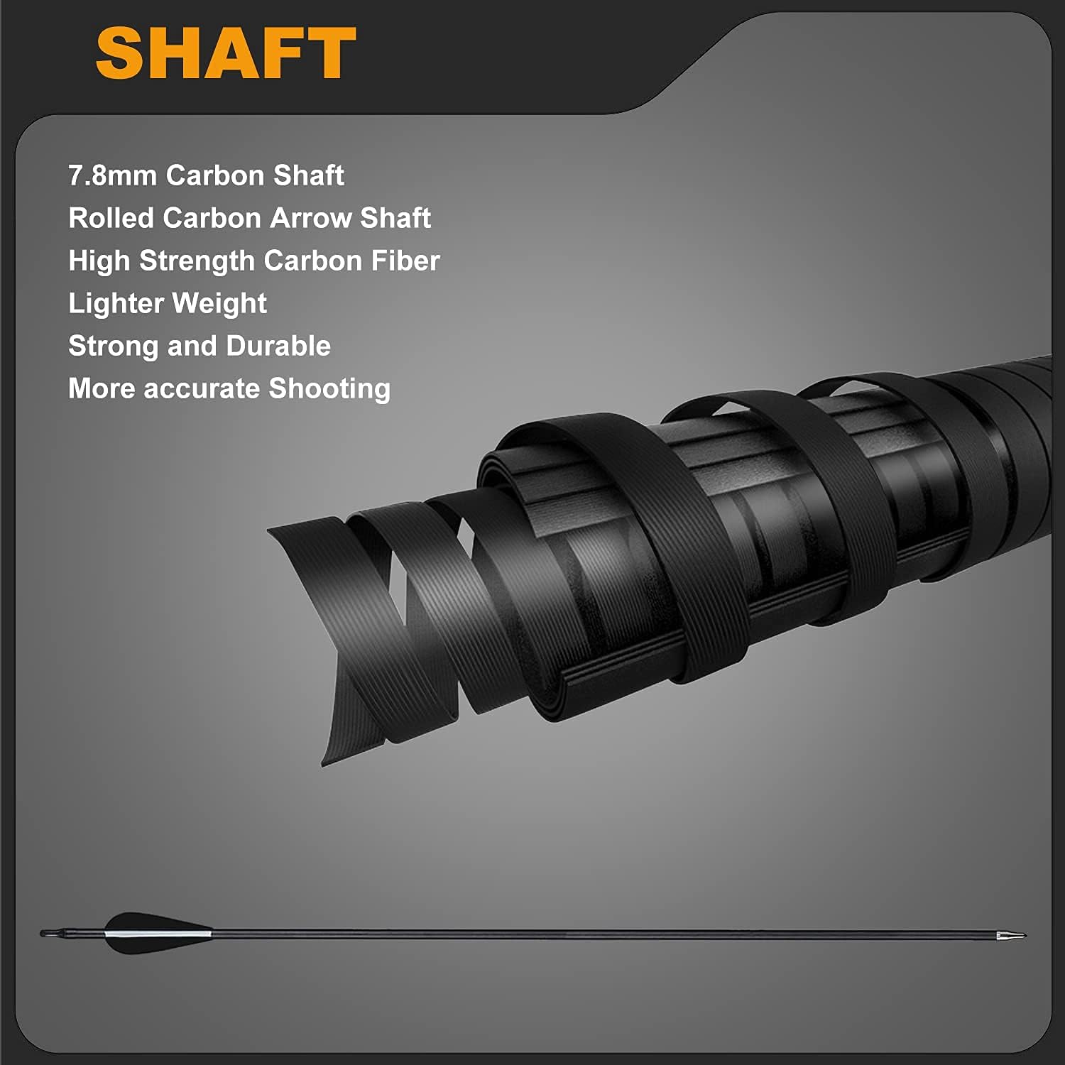 ASDW 30 Inch Archery Arrows Carbon Arrow Hunting Arrows Targeting Practice Arrow Safety Hunting Arrows for Recurve Bow Compound Bow Longbow for Beginner Women Youth (12 pcs) : Sports & Outdoors