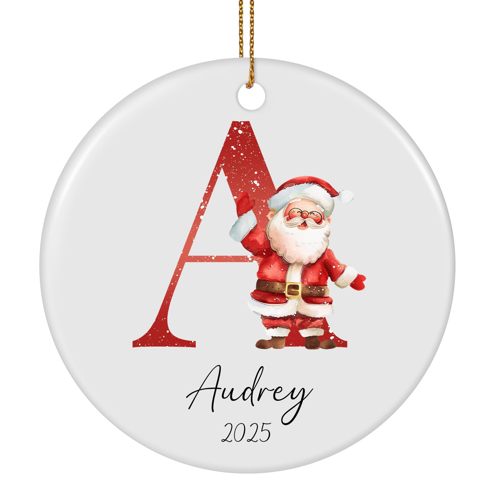 Personalized Letter Ornaments for Christmas Tree, Custom A-Z Name Ornament