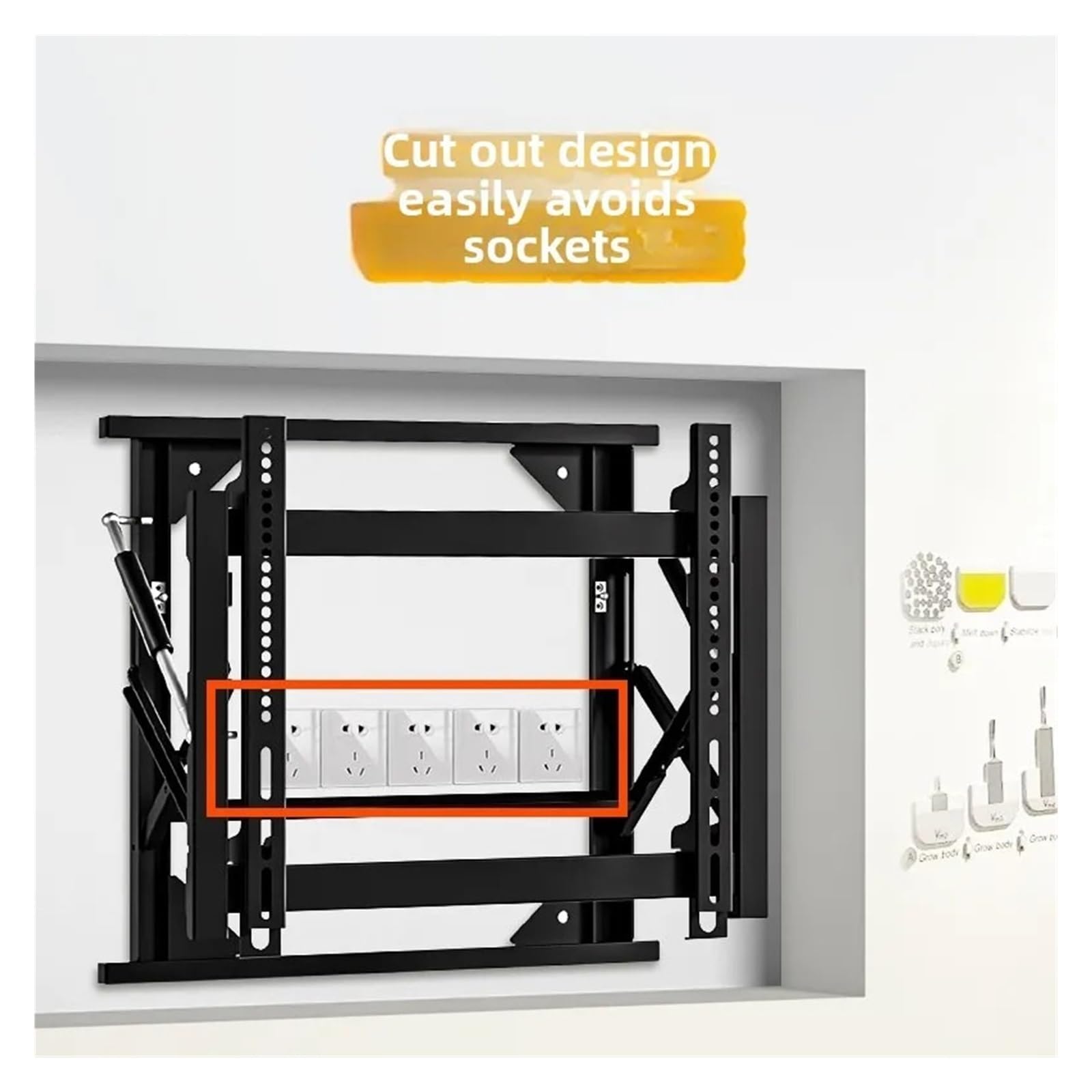 Adatto for TV LCD Da 49-50 Pollici, Staffa Idraulica Pull-push Pieghevole Integrata(Vertical installatio)