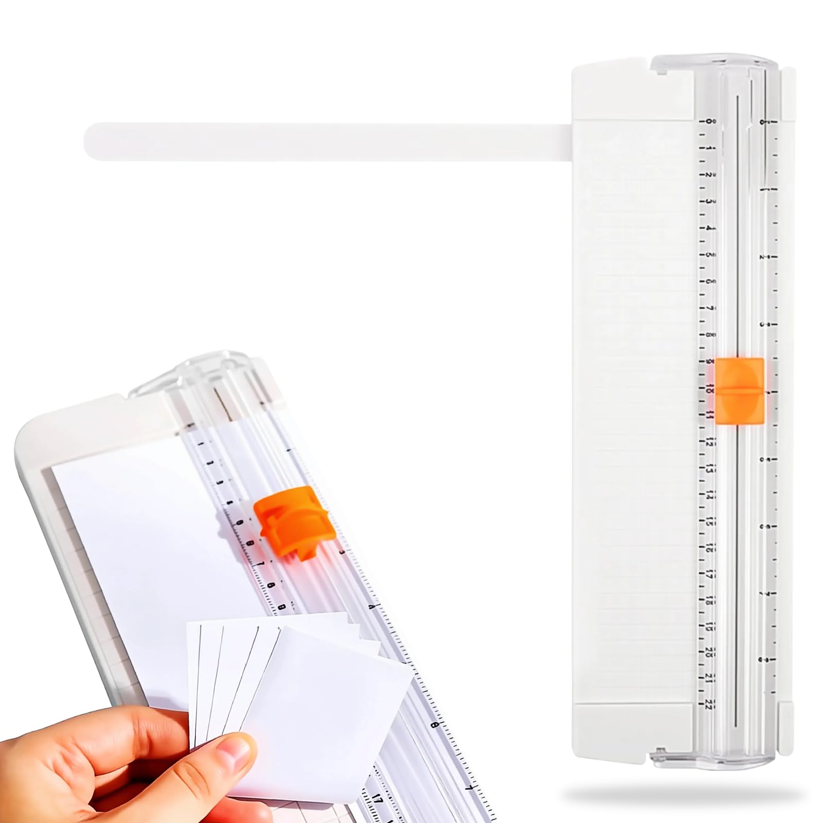 A4 Paper Cutter, Guillotine Paper Cutter - Portable Paper Trimmer & Automatic Security Safeguard & Side Ruler, Mini Paper Cutter for Paper Label Card, Photos, Coupon and Craft Paper