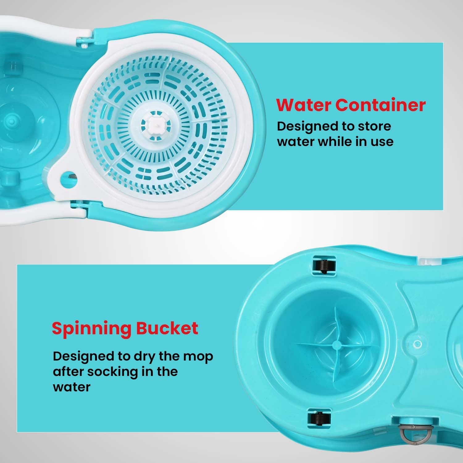 Plenzo Spin Mop with Bucket - Quick Cleaning -9