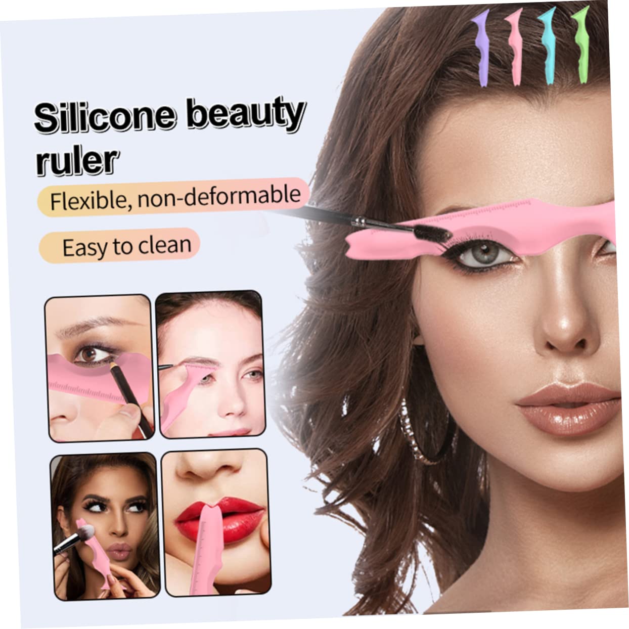 6 Pz Eyeliner Make up Stencil Guardia Mascara Applicatore Per Ciglia Pettine Per La Protezione Delle Ciglia Strumento Di Calore Scudo Mascara Estendere Multifunzione Gel Di Silice