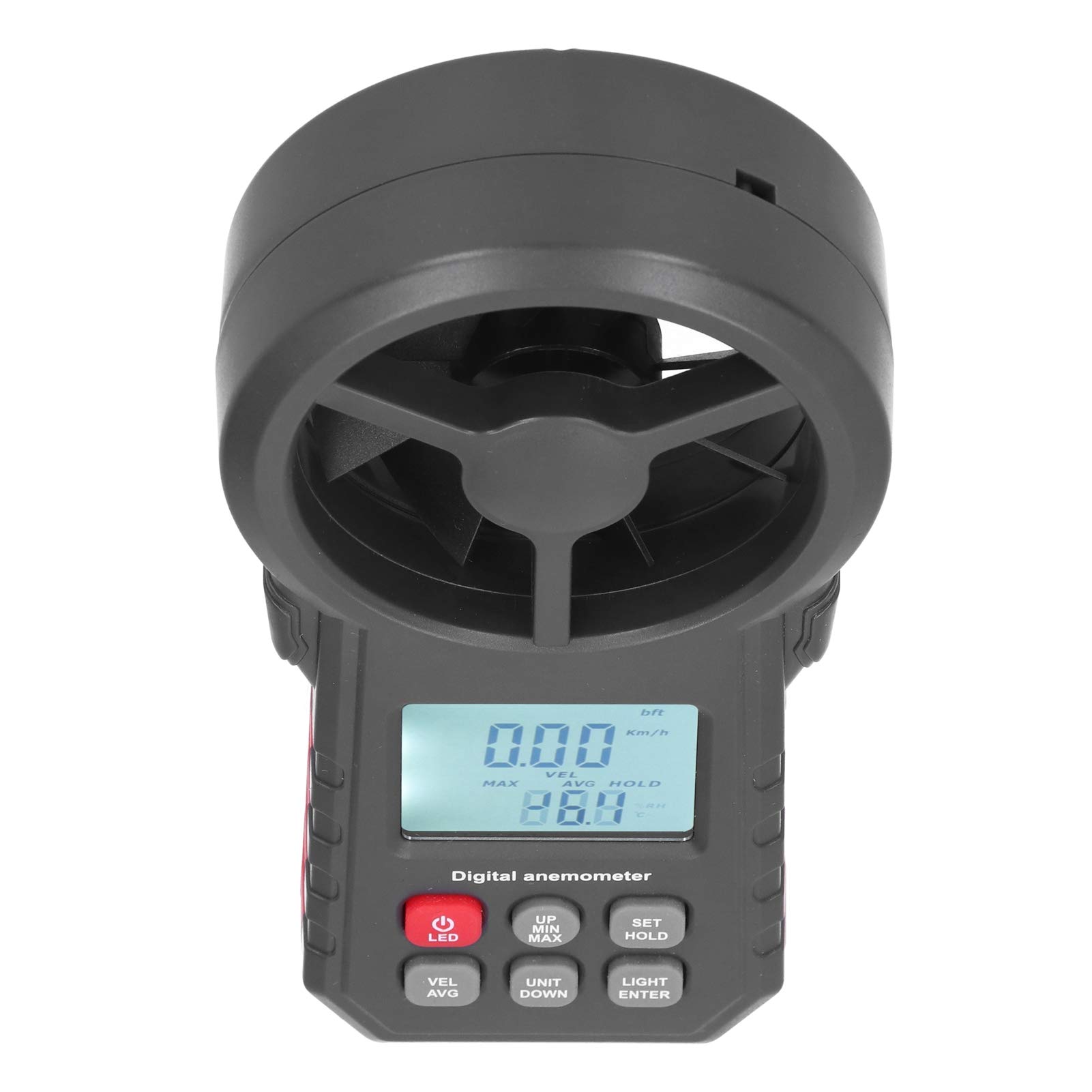 Garosa Anemómetro Bluetooth con Retroiluminación LCD, Probador de Velocidad del Viento Portátil con Comunicación USB y Aplicación para Medición de la Velocidad del Viento de 0-30m/s