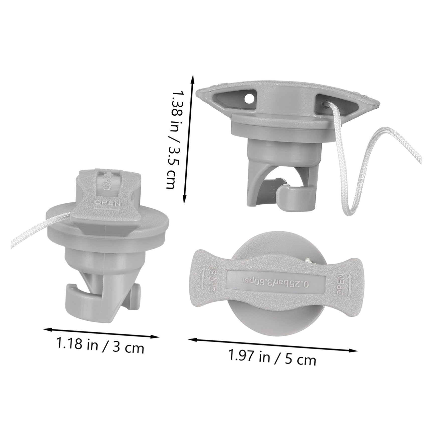 Gatuida Coperchio Valvola Aria per Kayak e Gommone in PVC, 2 Pezzi | Copertura Aria per Paddle Board Gonfiabile, Tenuta Forte Anti-perdita, Ricambio 1, 97x1, 38 Pollici